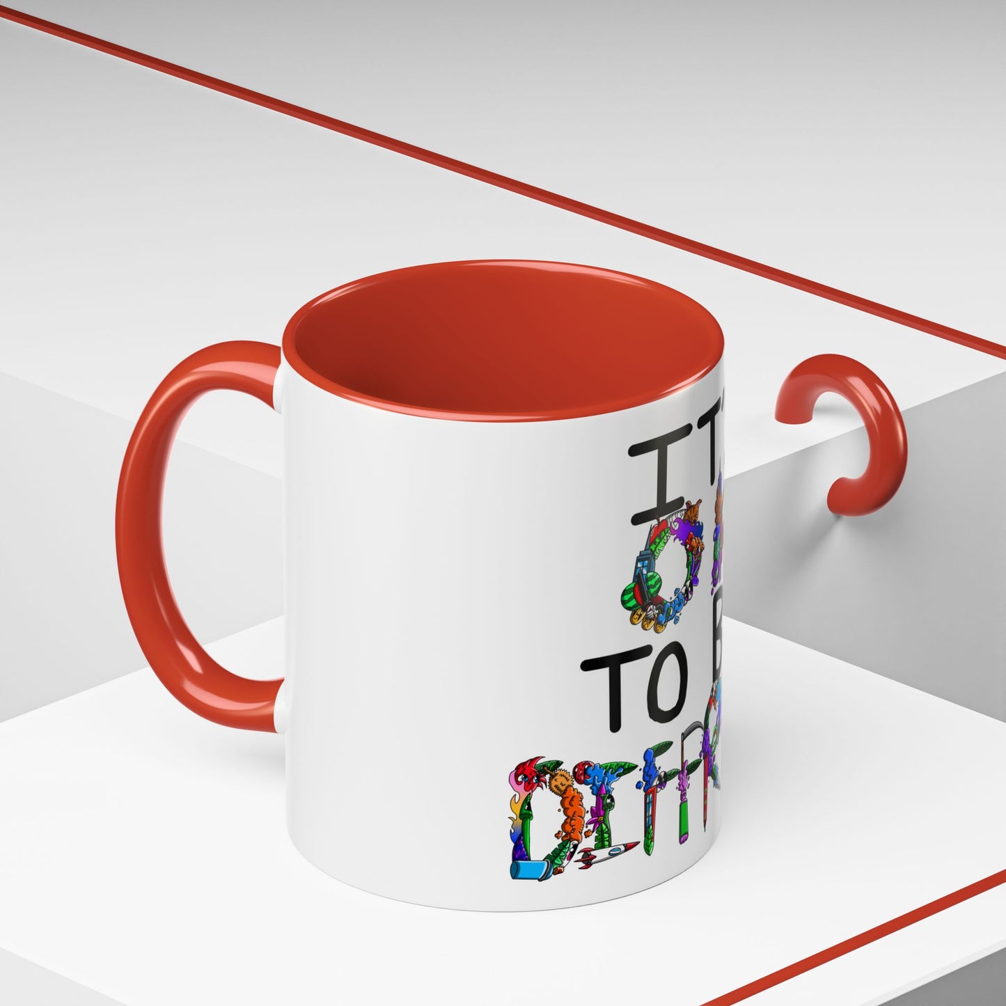 Accent Coffee Mug-Doodle It's OK to be Different