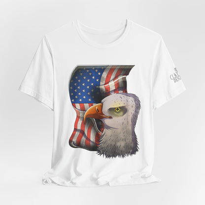 Bella+Canvas Unisex Jersey Short Sleeve Tee with print on sleeve