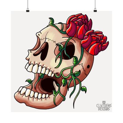 Rose Skull Poster