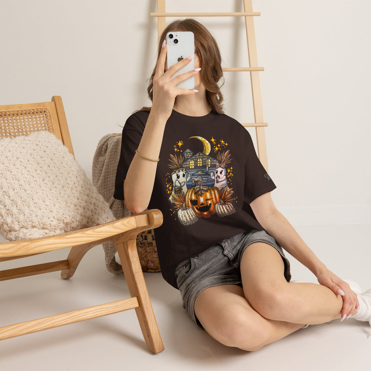 Adult Halloween Pumpkin Unisex Heavy Cotton Tee
