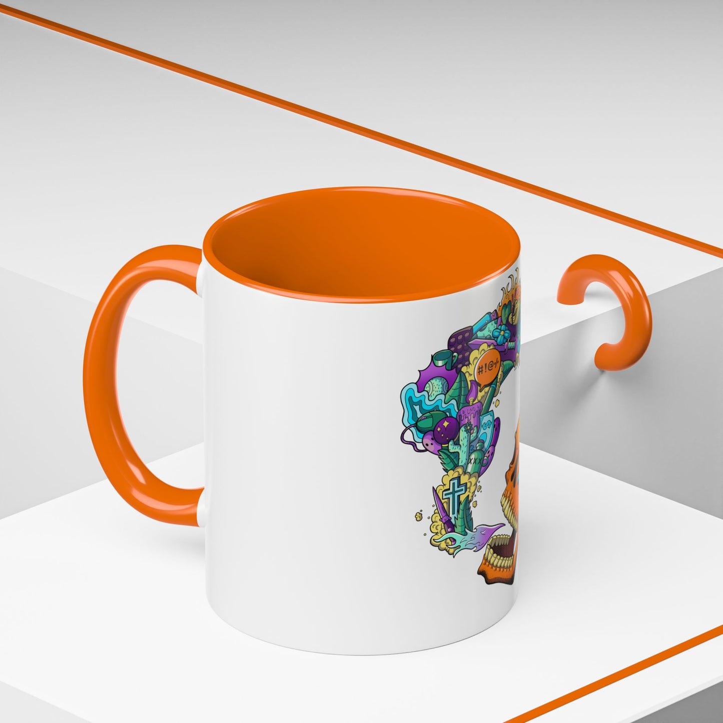 Accent Coffee Mug-Doodle Skull