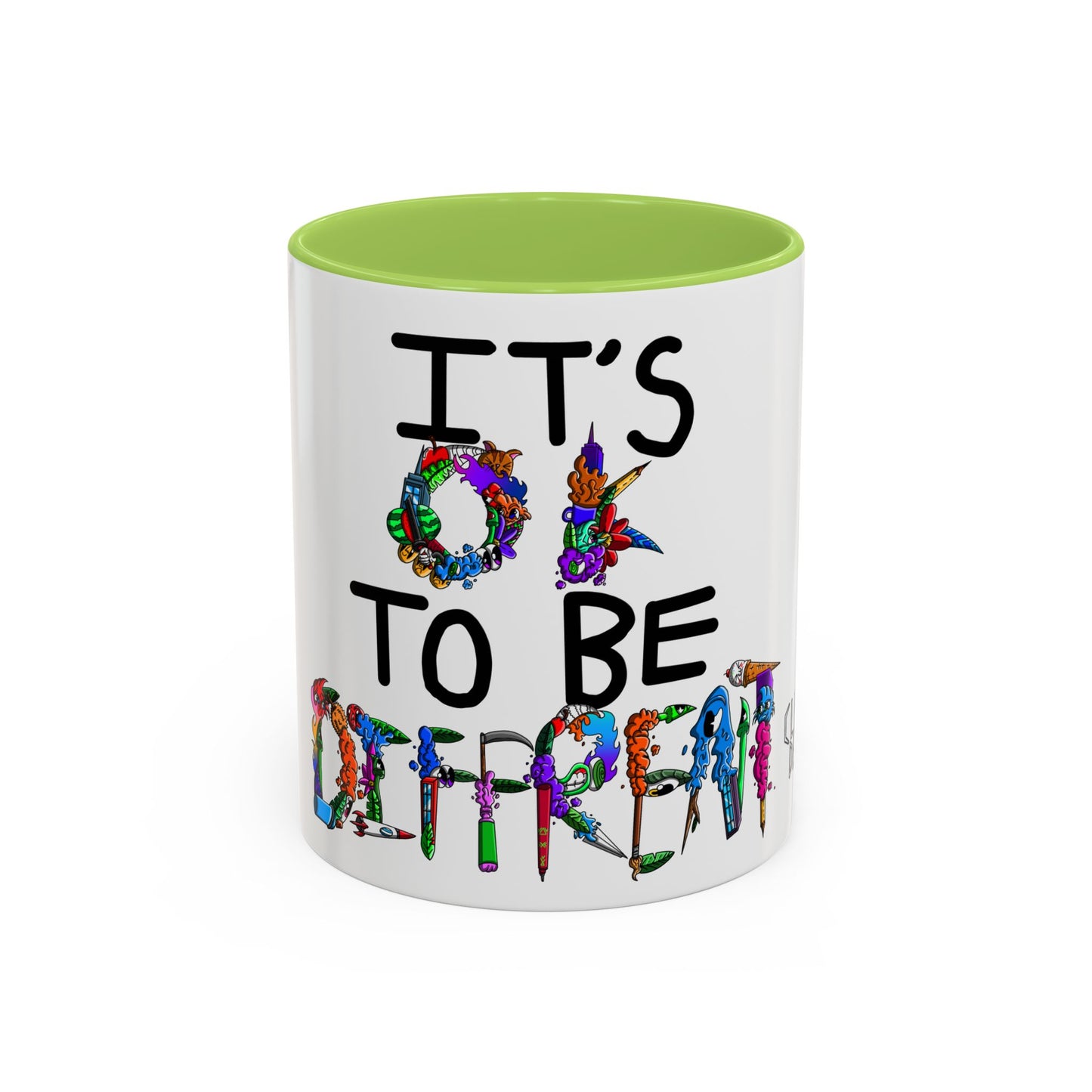 Accent Coffee Mug-Doodle It's OK to be Different