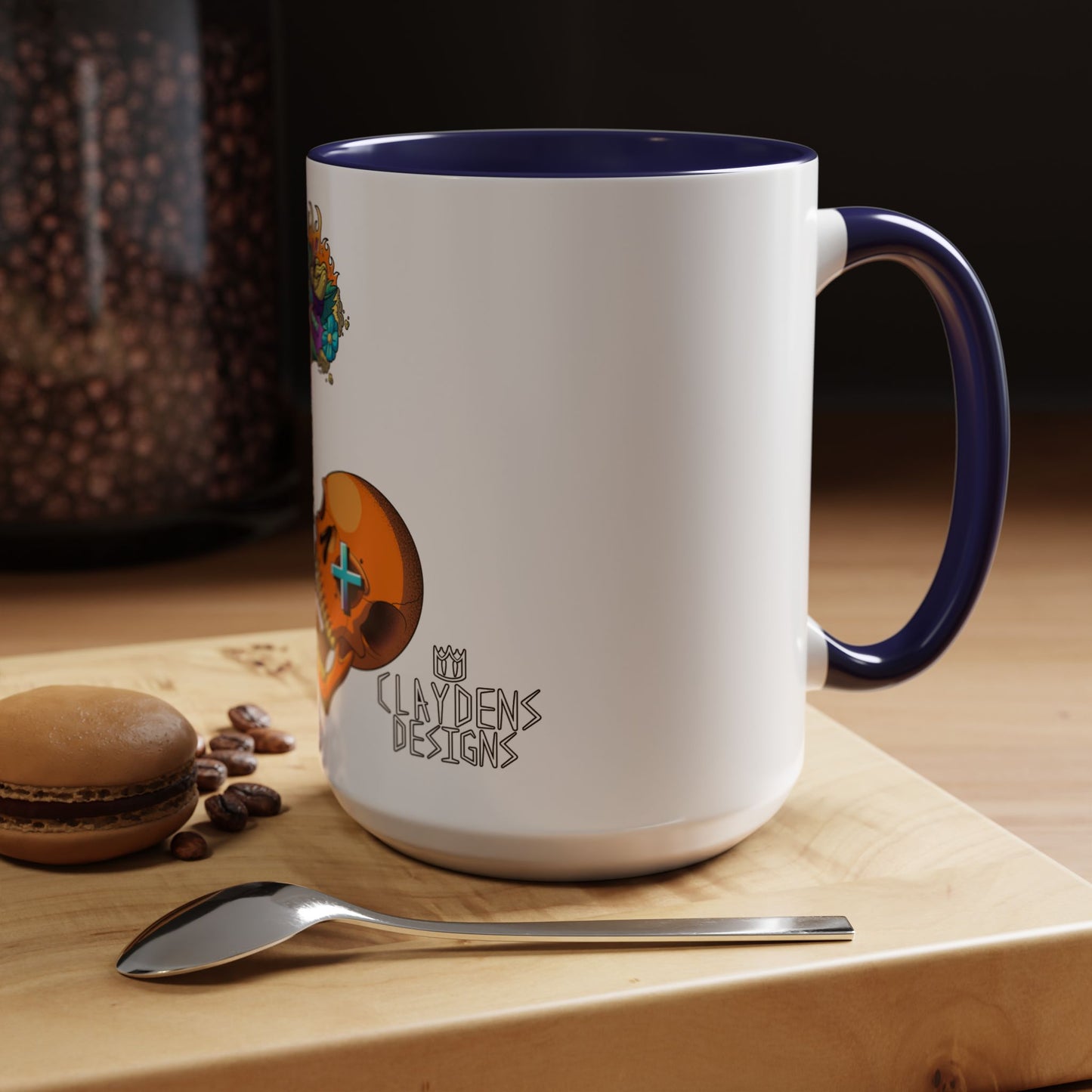 Accent Coffee Mug-Doodle Skull