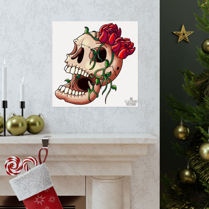 Rose Skull Poster