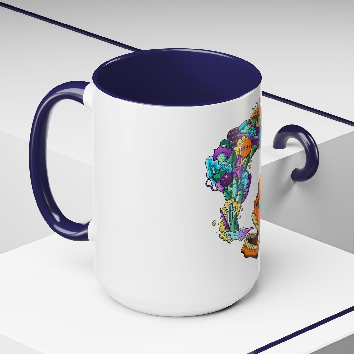 Accent Coffee Mug-Doodle Skull