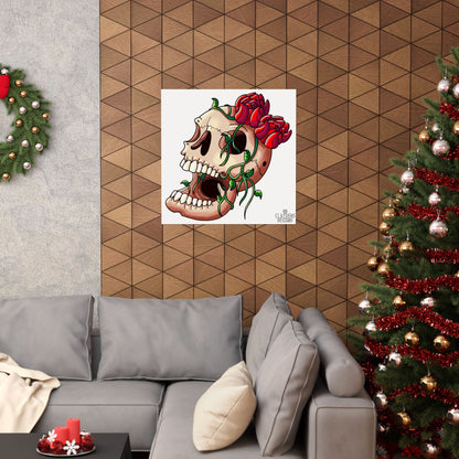 Rose Skull Poster