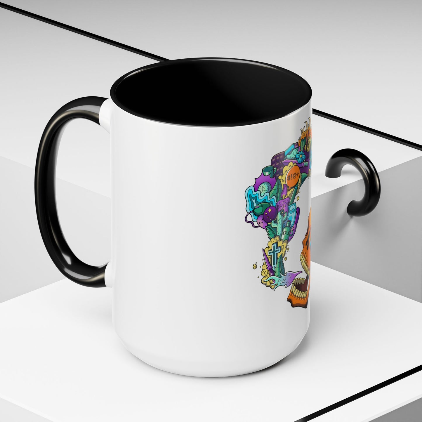 Accent Coffee Mug-Doodle Skull
