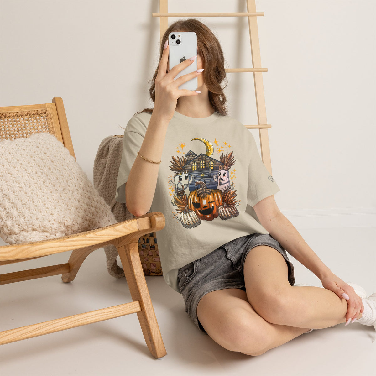 Adult Halloween Pumpkin Unisex Heavy Cotton Tee