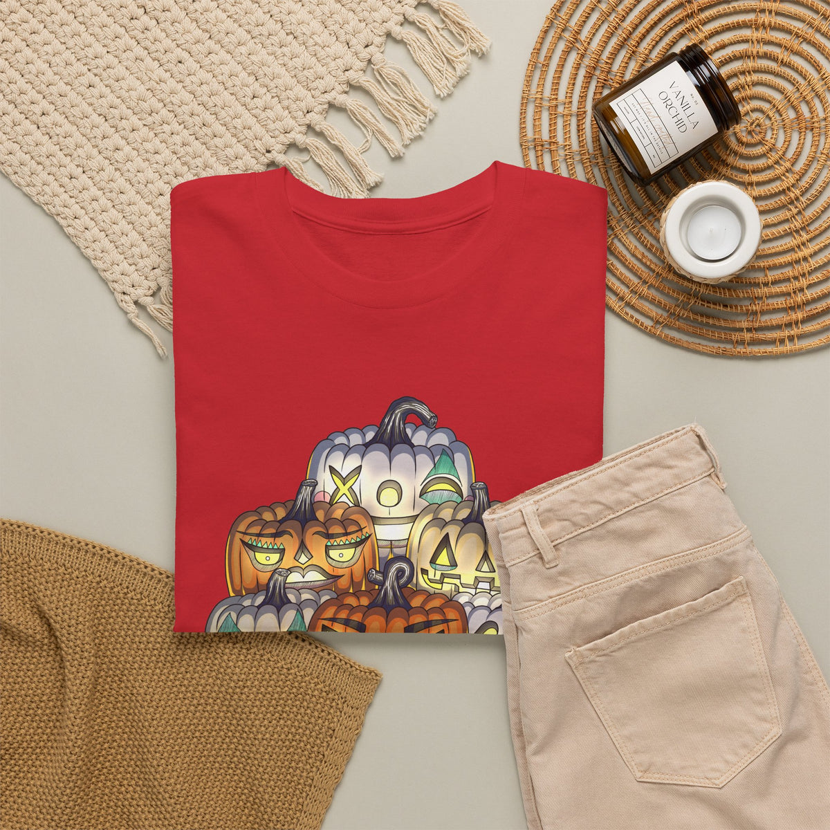Halloween Pumpkin Unisex Heavy Cotton Tee