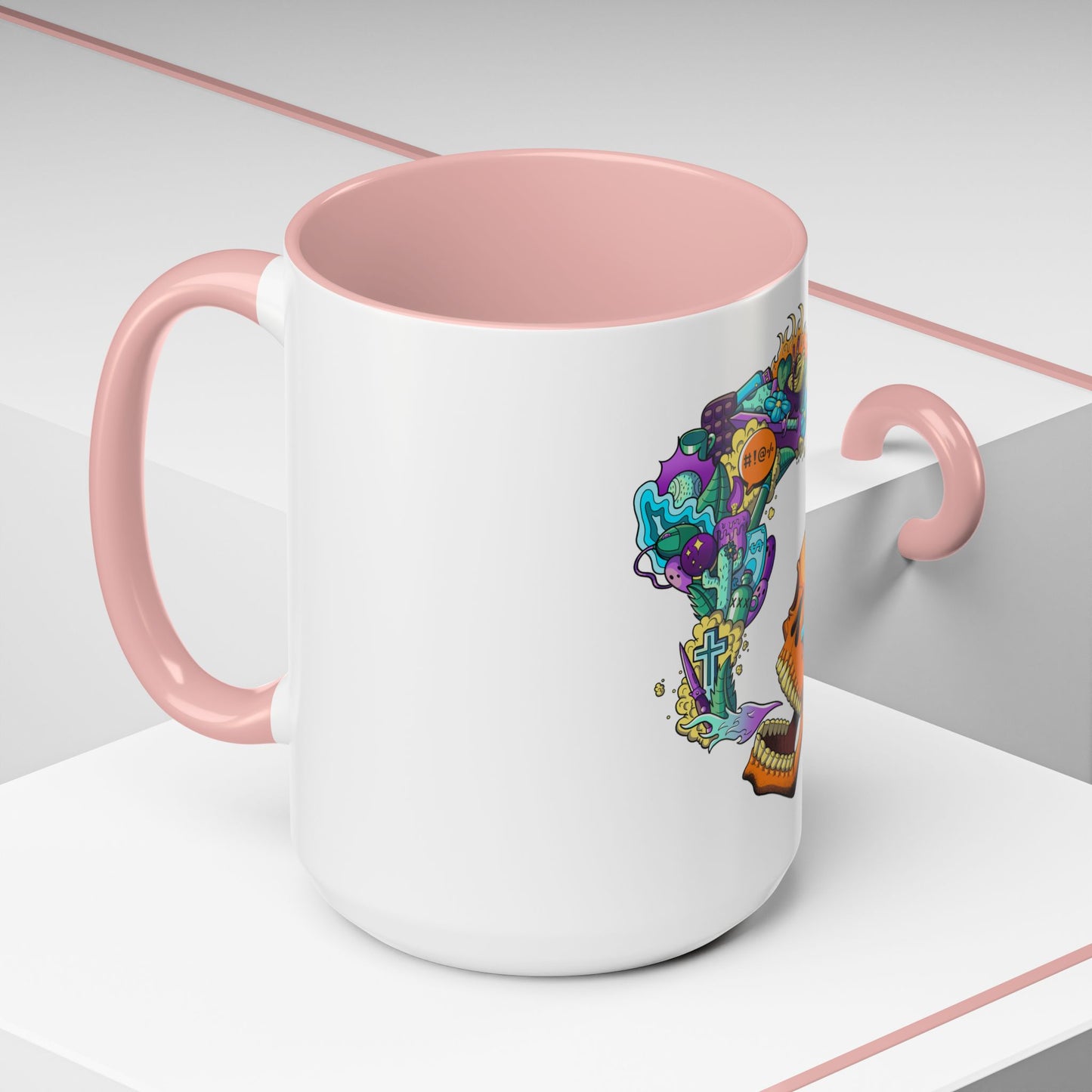Accent Coffee Mug-Doodle Skull