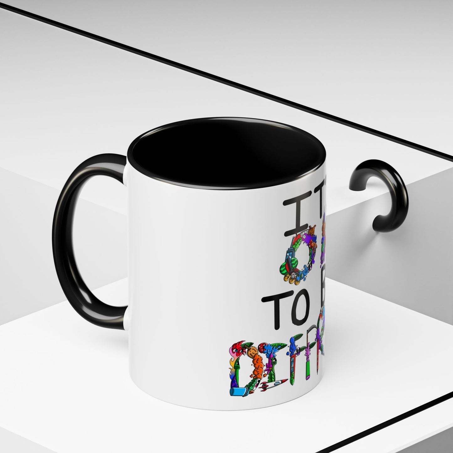 Accent Coffee Mug-Doodle It's OK to be Different
