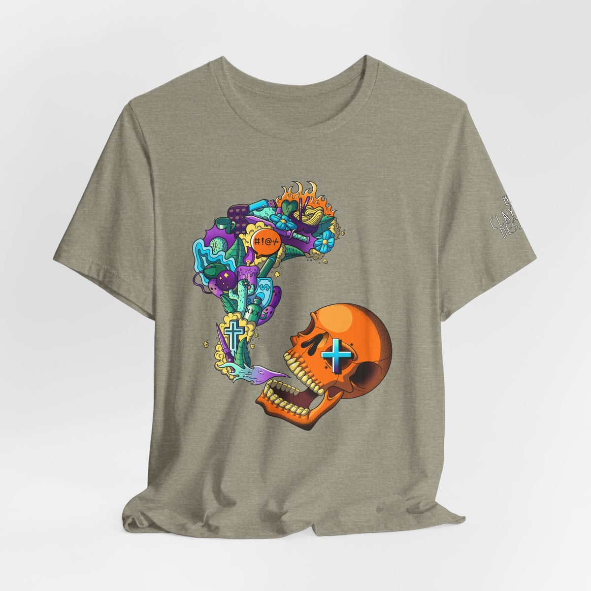 Unisex Jersey Short Sleeve Tee-Doodle Skull