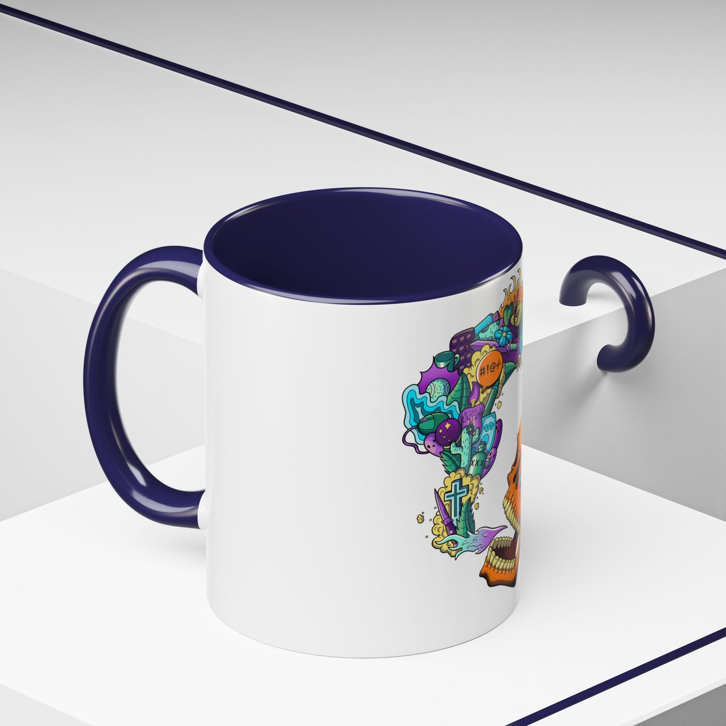 Accent Coffee Mug-Doodle Skull
