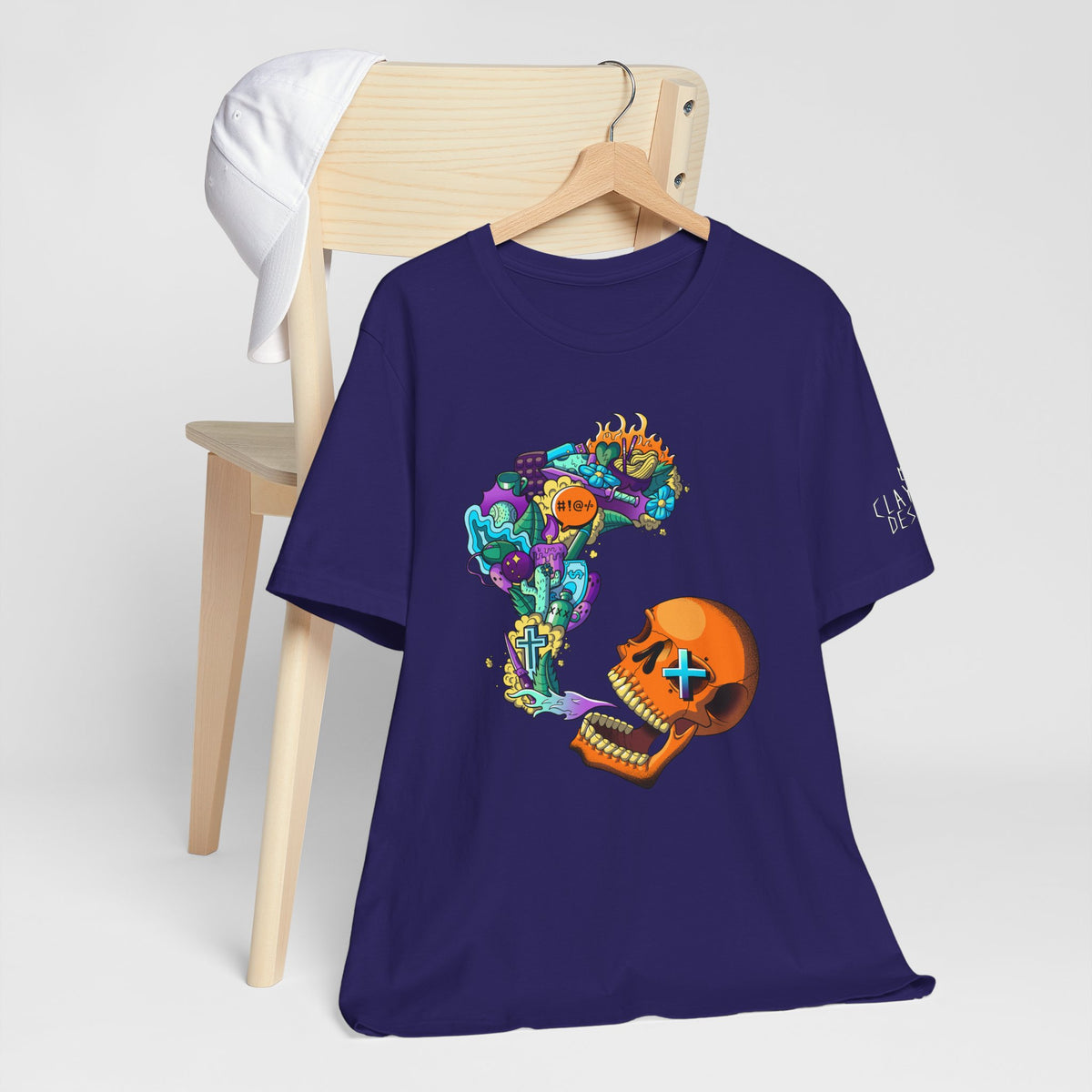 Unisex Jersey Short Sleeve Tee-Doodle Skull