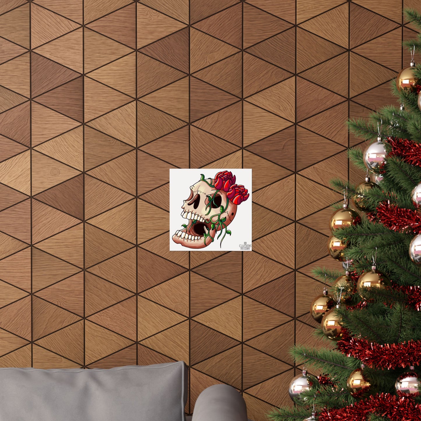 Rose Skull Poster