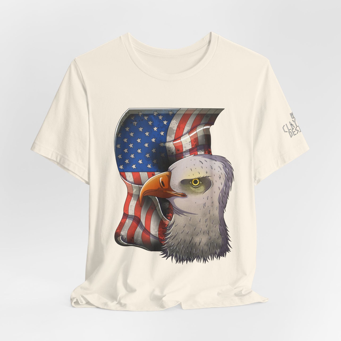 Bella+Canvas Unisex Jersey Short Sleeve Tee with print on sleeve