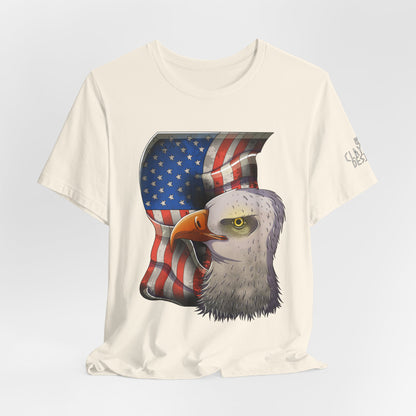 Bella+Canvas Unisex Jersey Short Sleeve Tee with print on sleeve