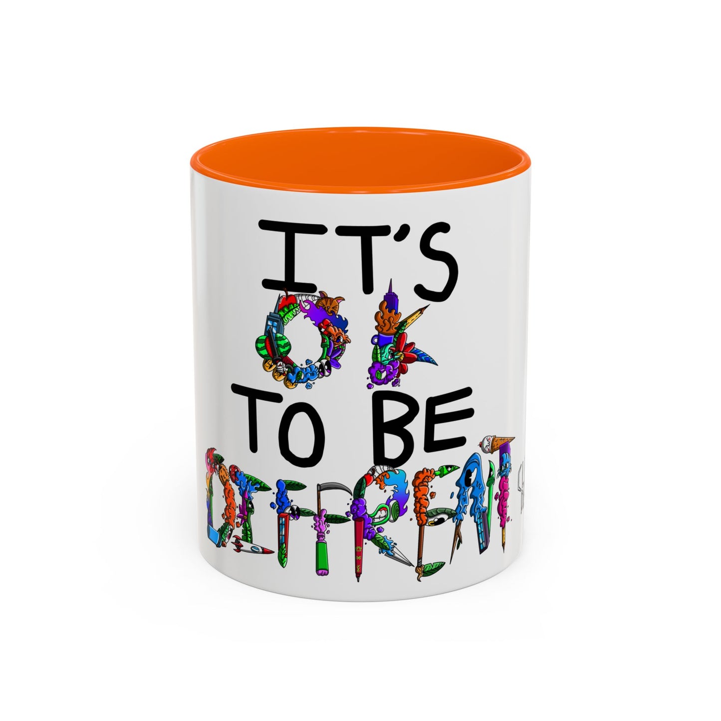Accent Coffee Mug-Doodle It's OK to be Different