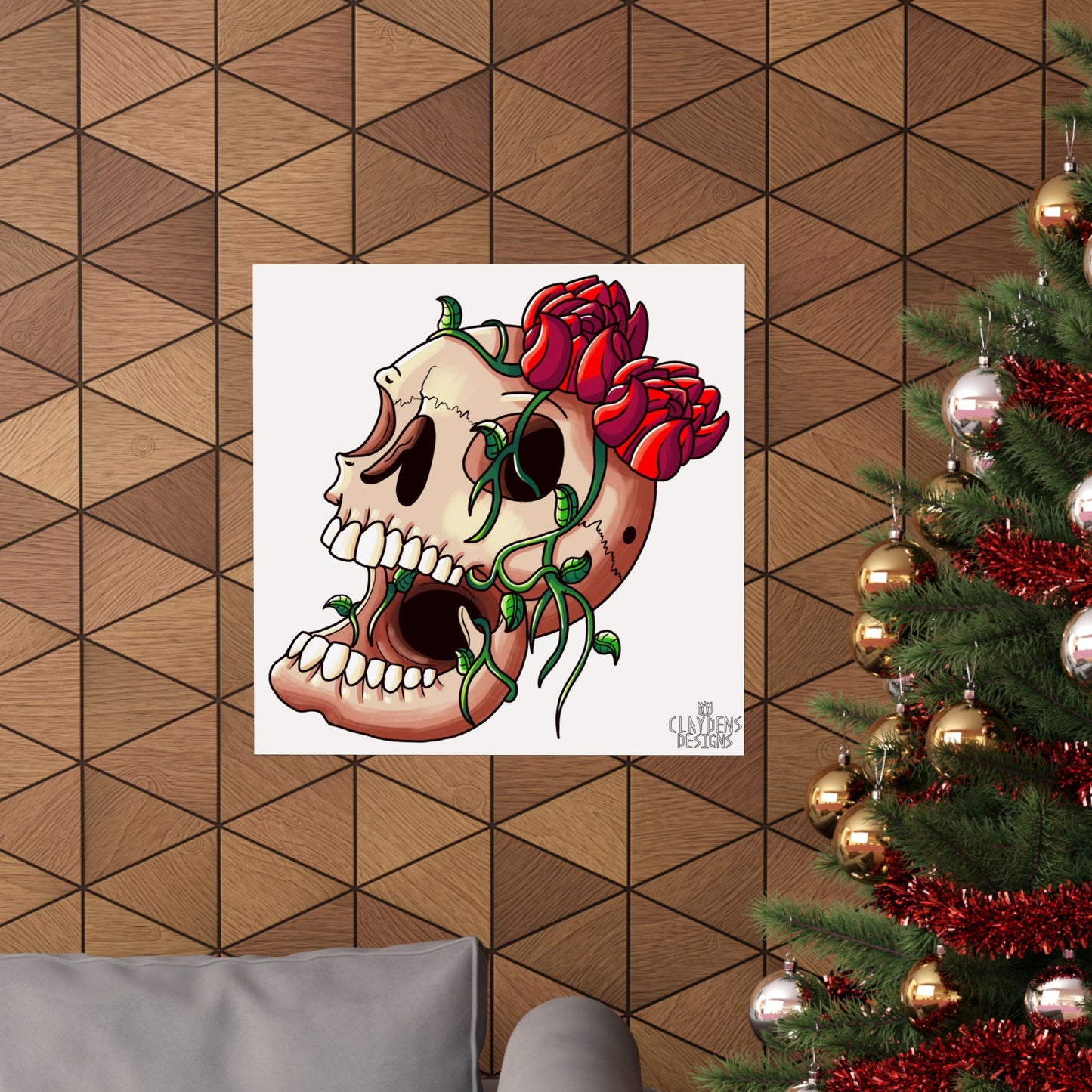 Rose Skull Poster