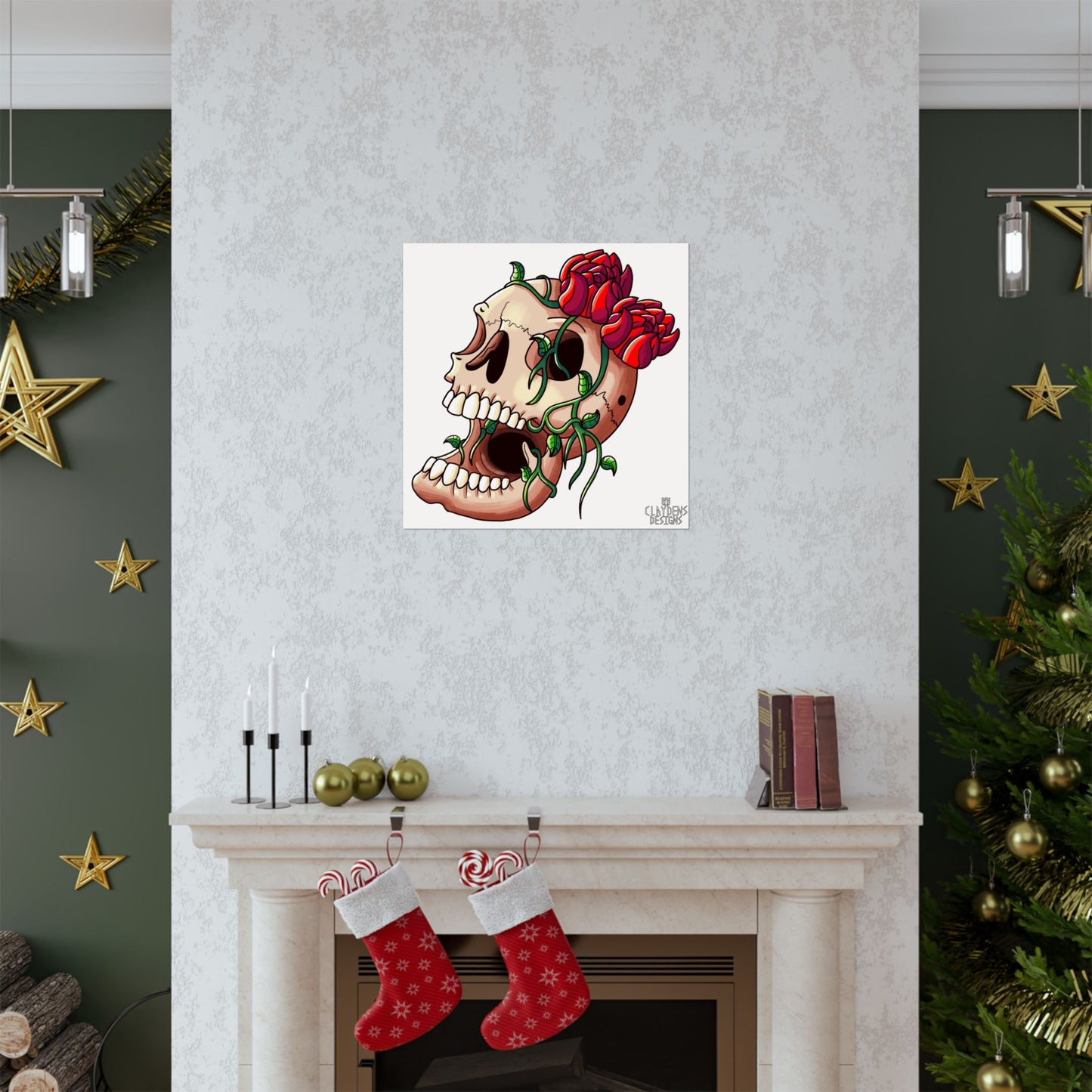 Rose Skull Poster