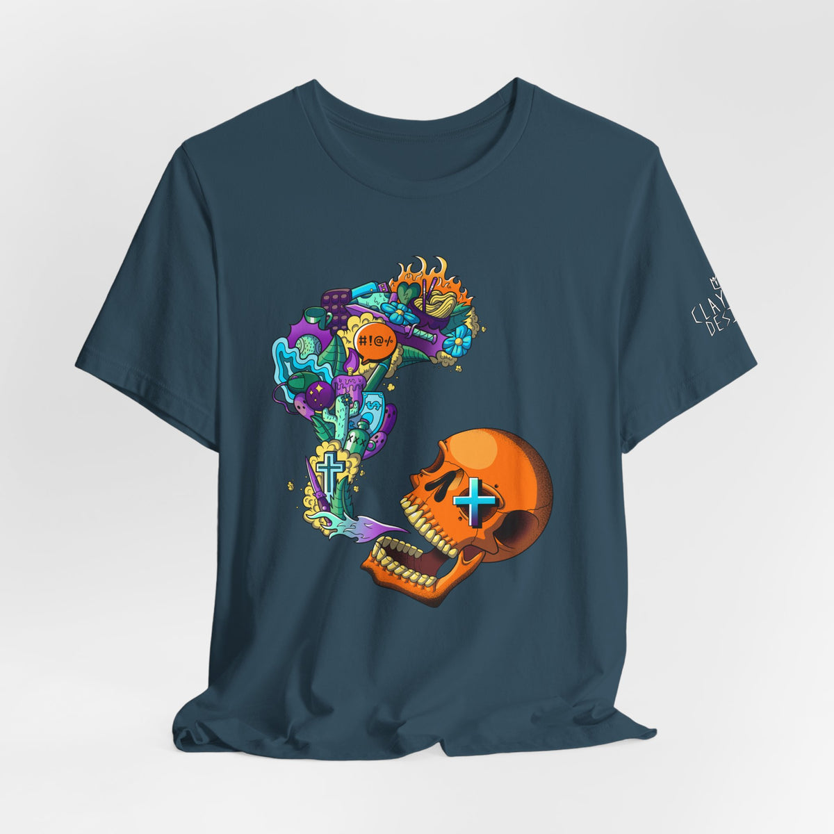 Unisex Jersey Short Sleeve Tee-Doodle Skull