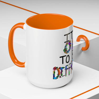 Accent Coffee Mug-Doodle It's OK to be Different