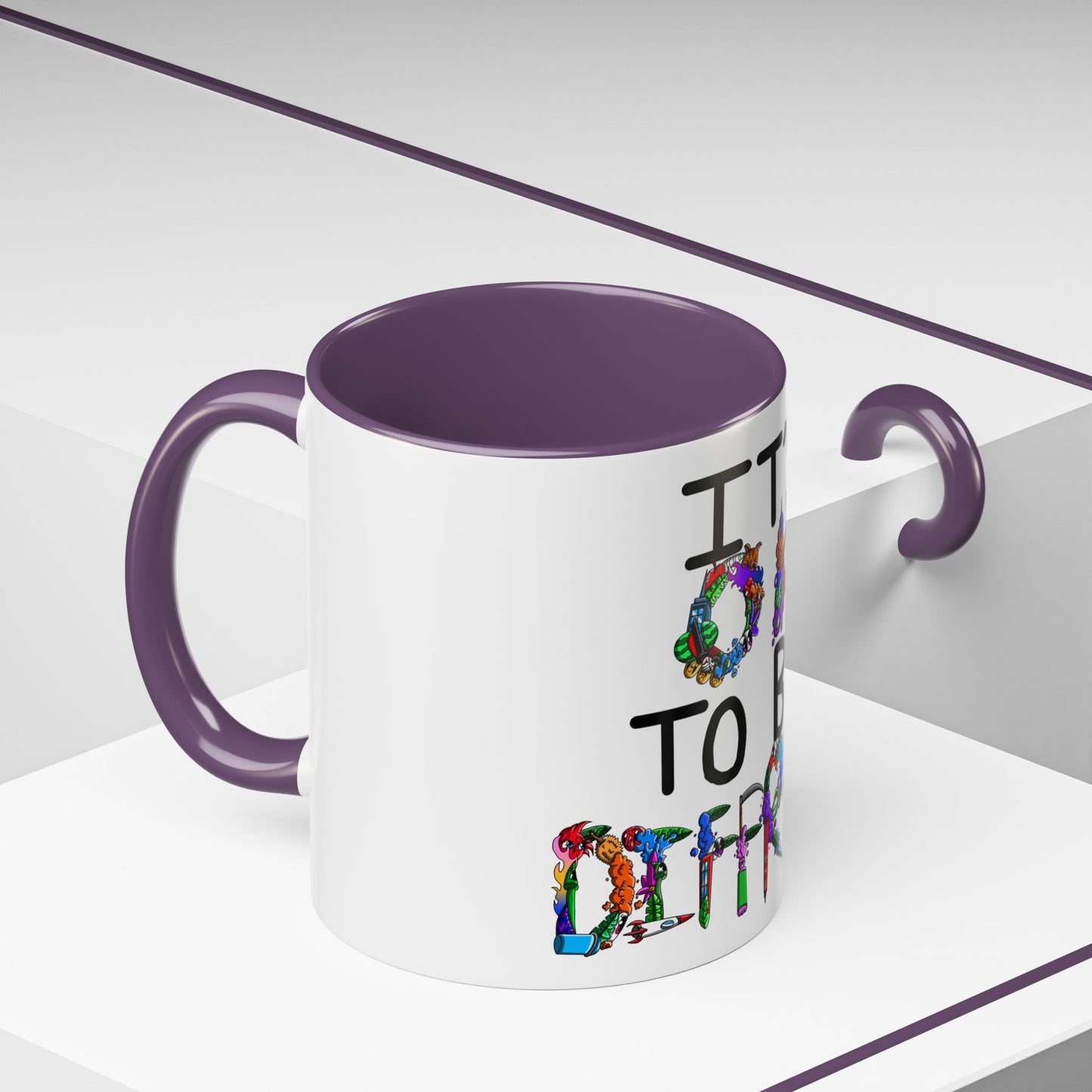 Accent Coffee Mug-Doodle It's OK to be Different