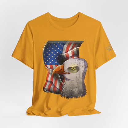 Bella+Canvas Unisex Jersey Short Sleeve Tee with print on sleeve