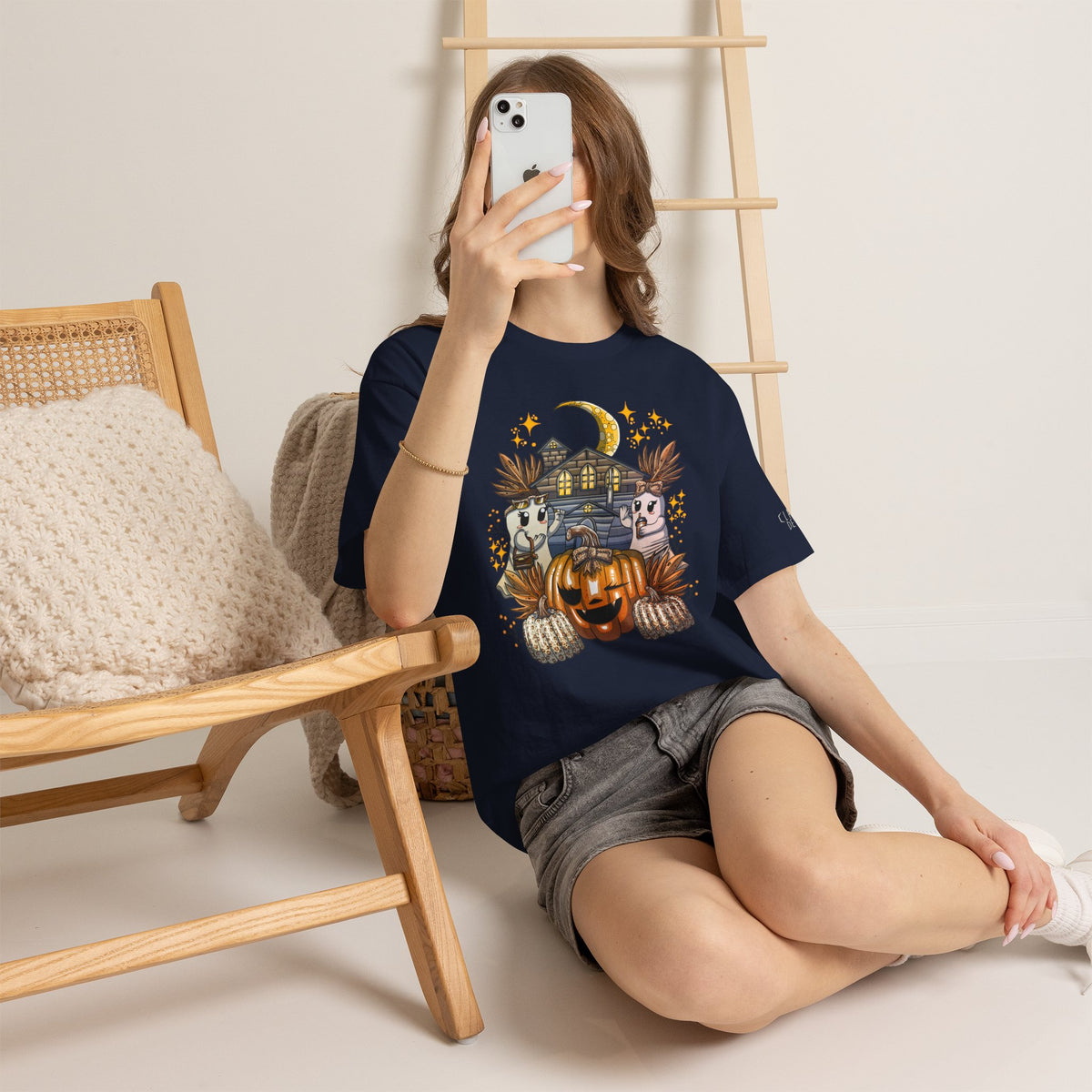 Adult Halloween Pumpkin Unisex Heavy Cotton Tee