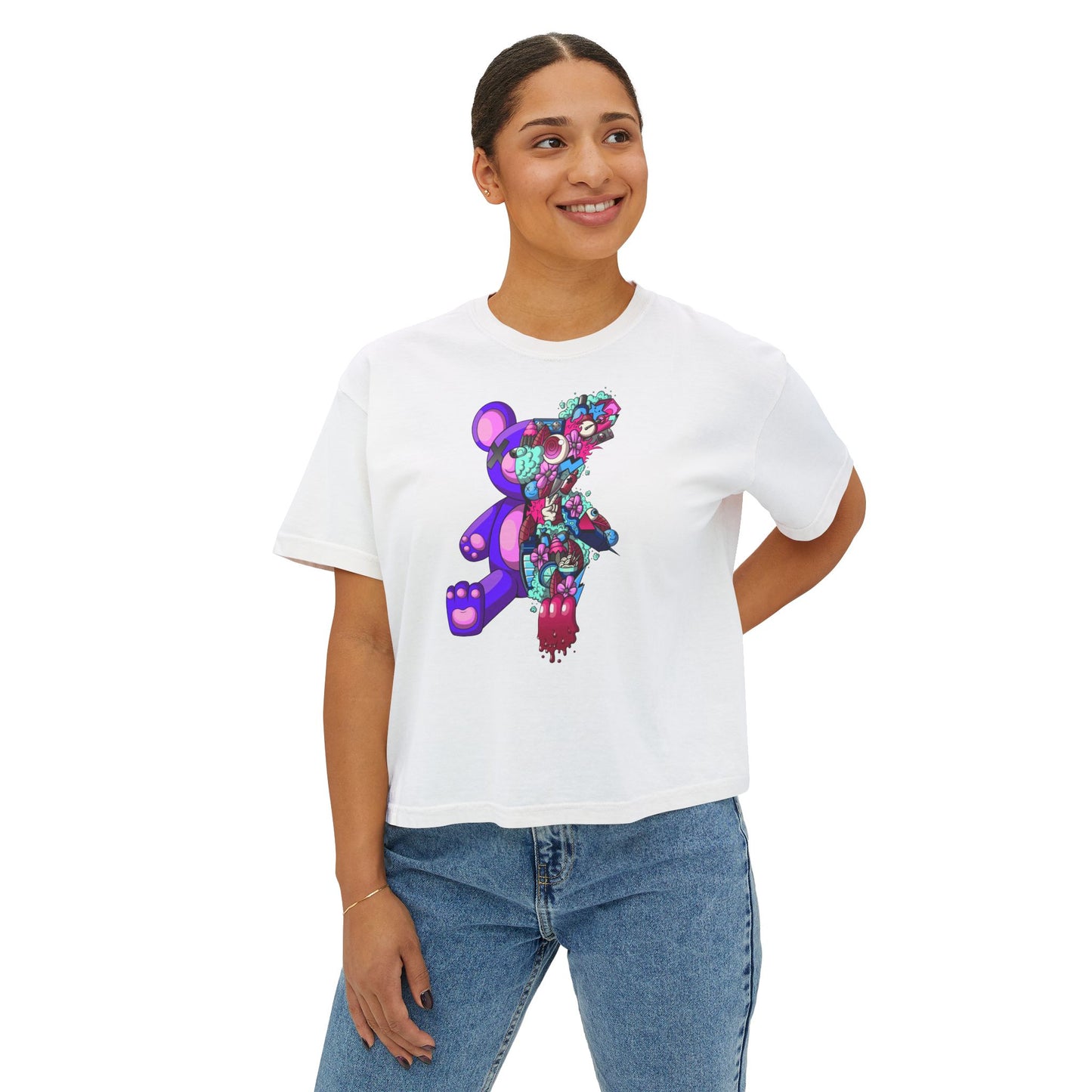 Women's Boxy Tee-Doodle Teddy