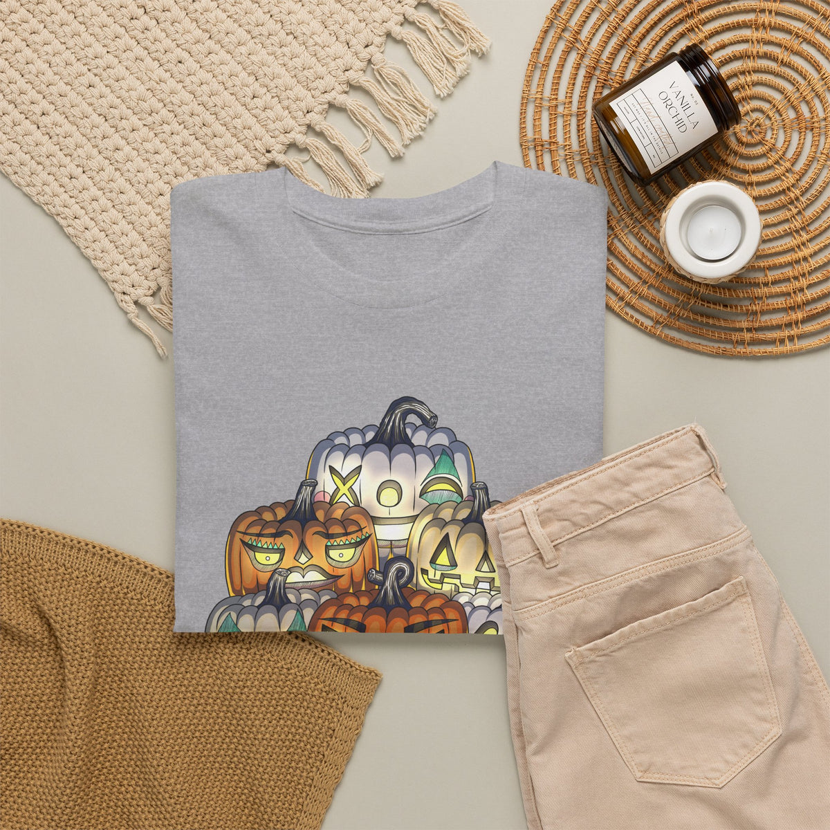 Halloween Pumpkin Unisex Heavy Cotton Tee