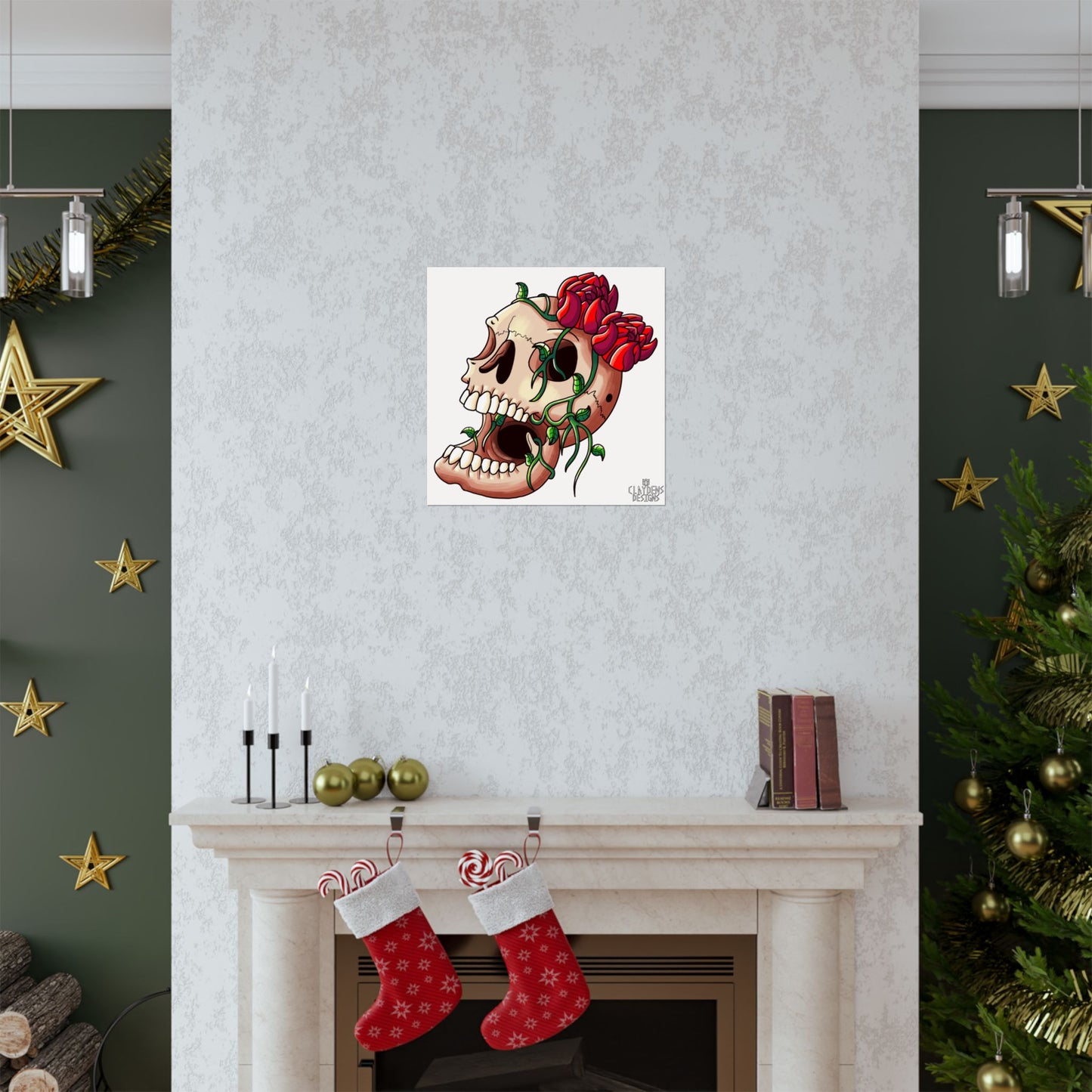 Rose Skull Poster