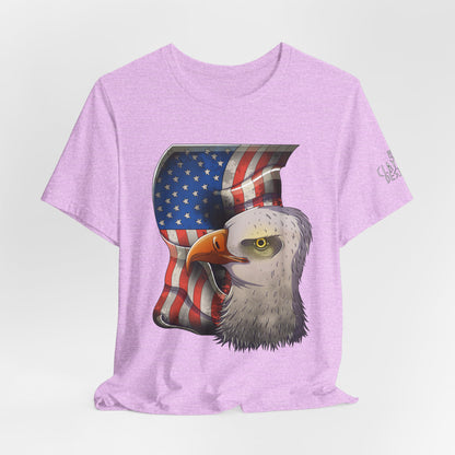 Bella+Canvas Unisex Jersey Short Sleeve Tee with print on sleeve