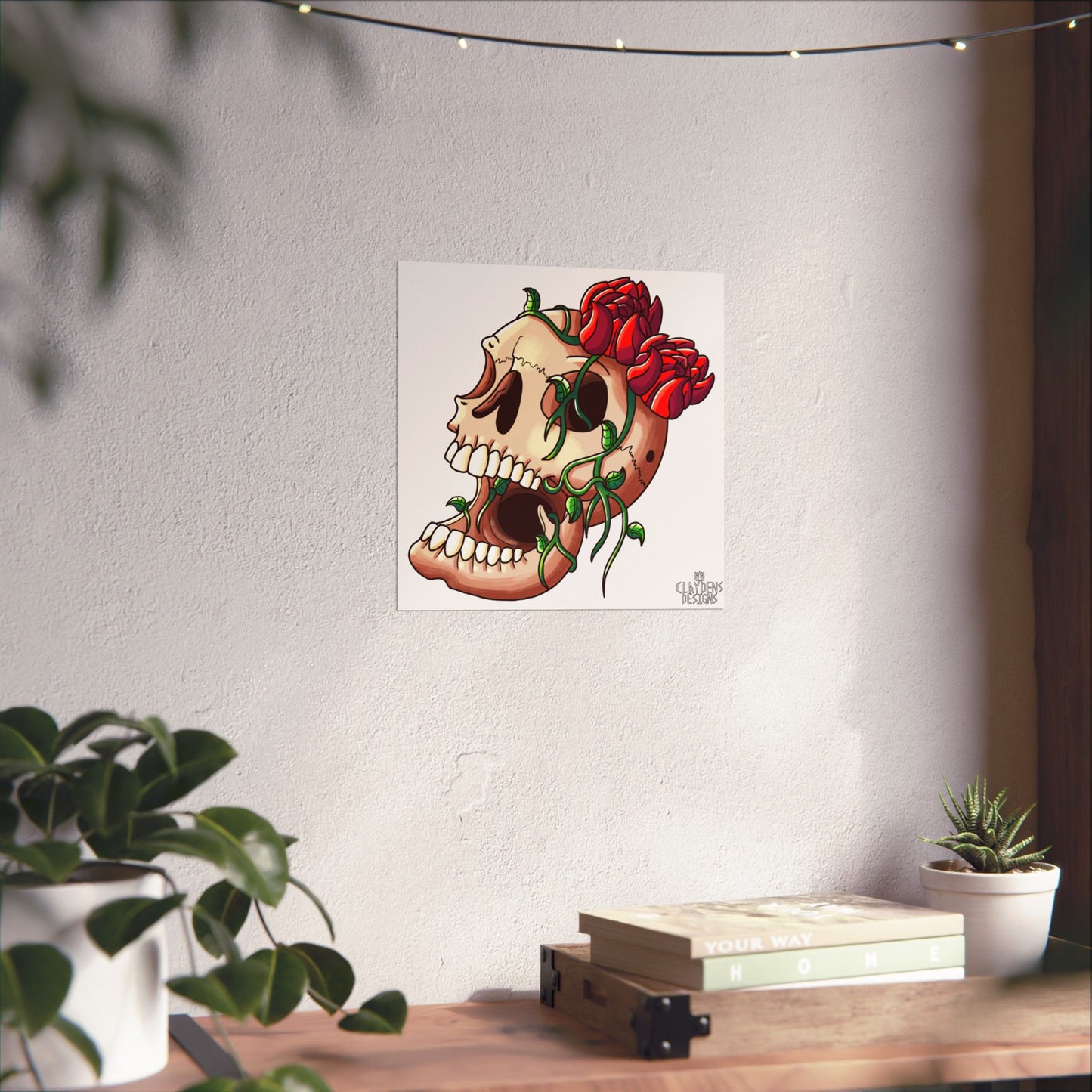 Rose Skull Poster