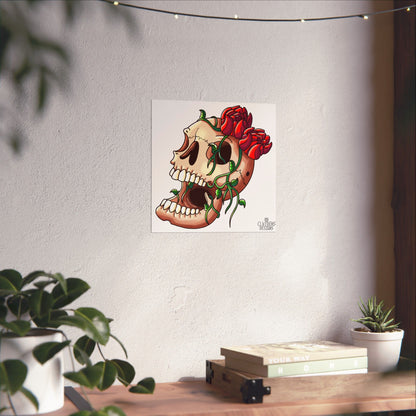 Rose Skull Poster