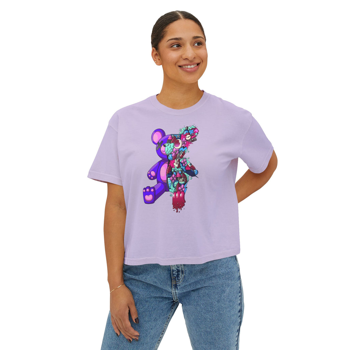 Women's Boxy Tee-Doodle Teddy
