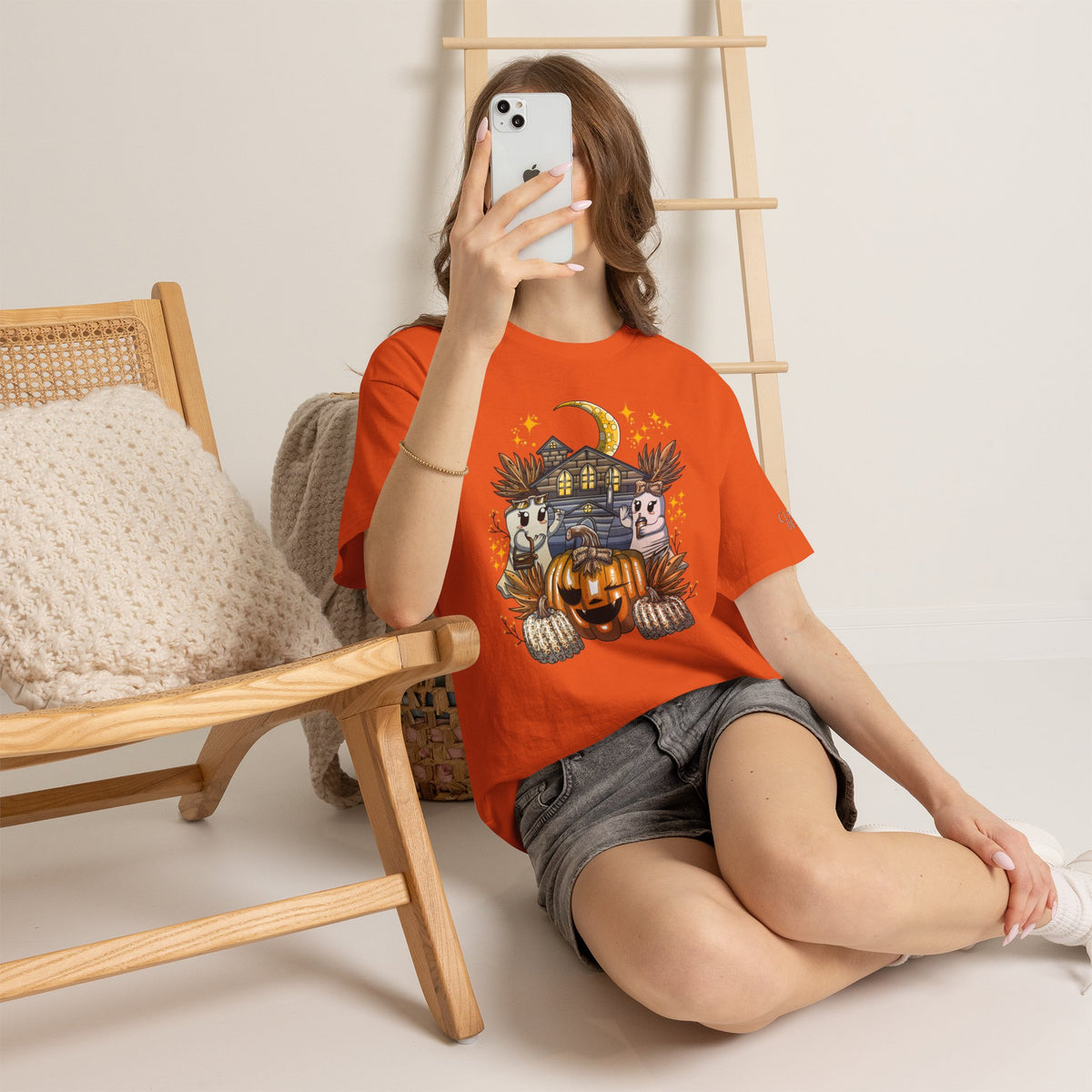 Adult Halloween Pumpkin Unisex Heavy Cotton Tee