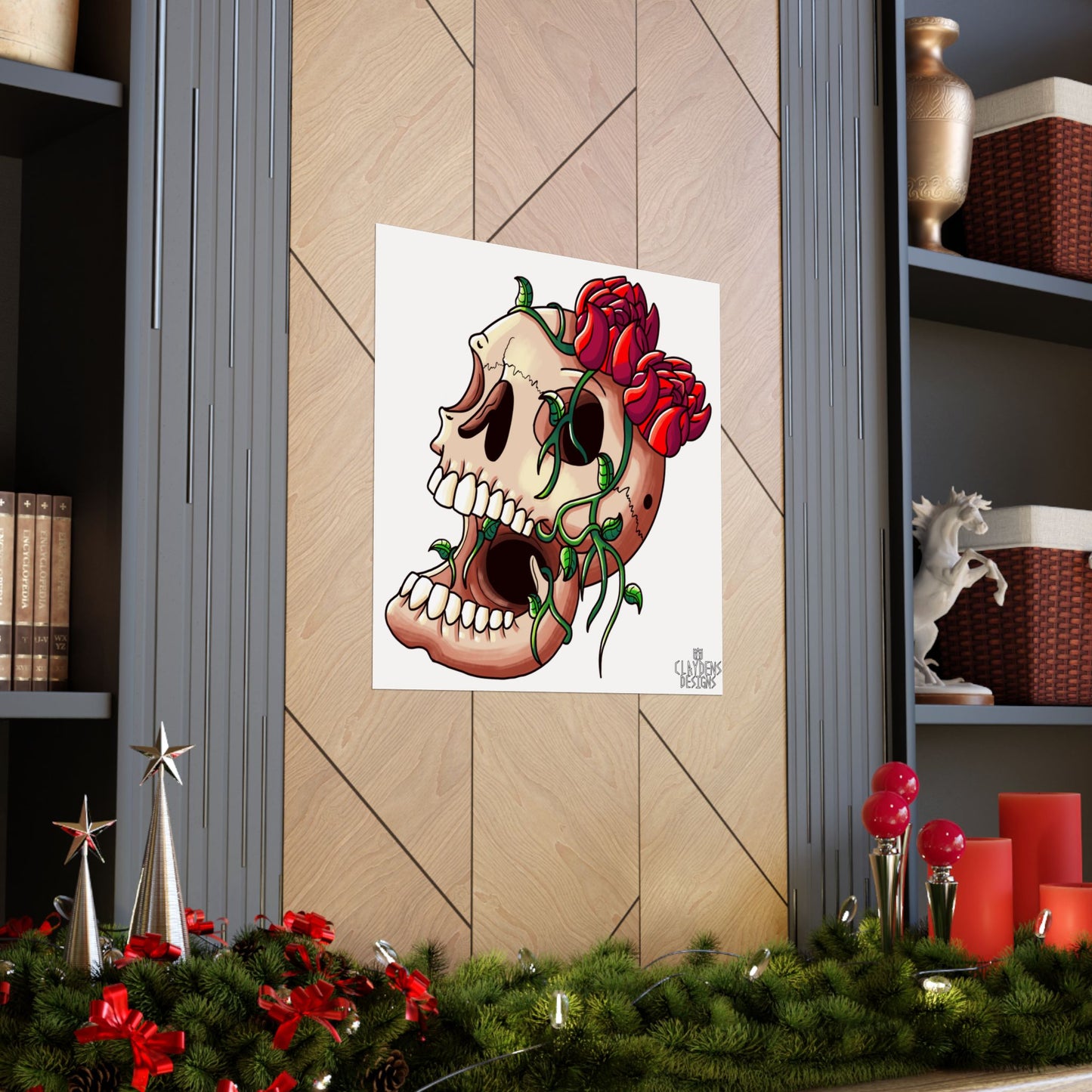 Rose Skull Poster