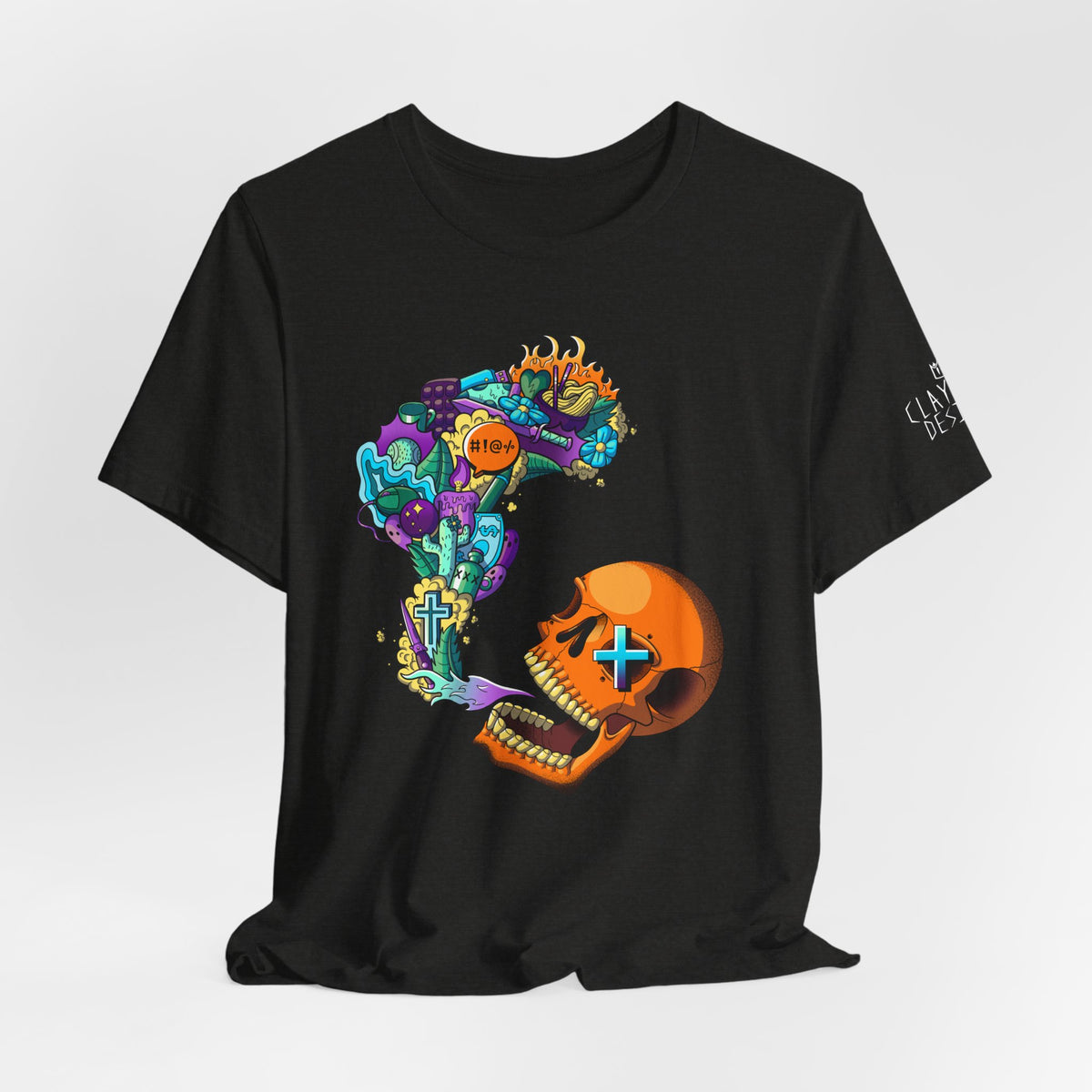 Unisex Jersey Short Sleeve Tee-Doodle Skull