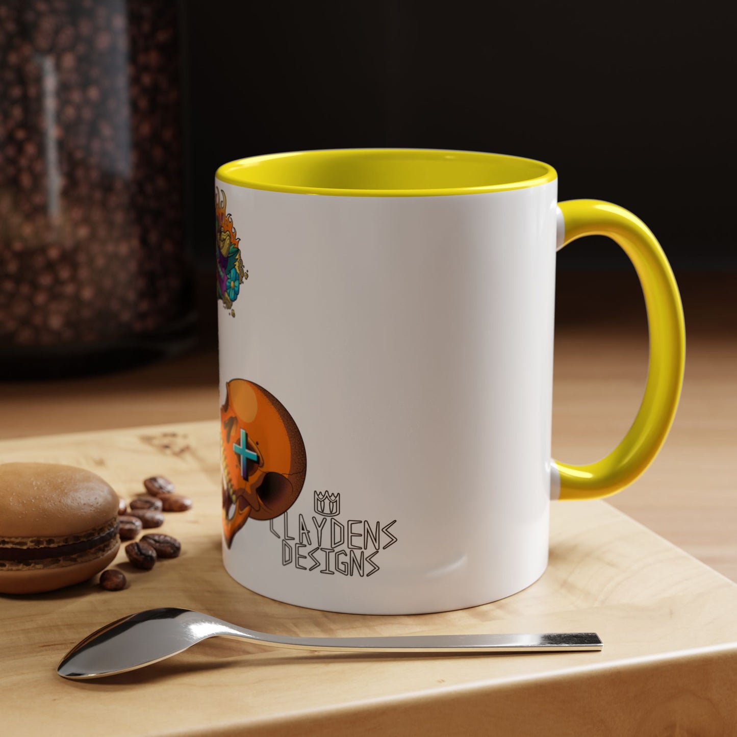 Accent Coffee Mug-Doodle Skull