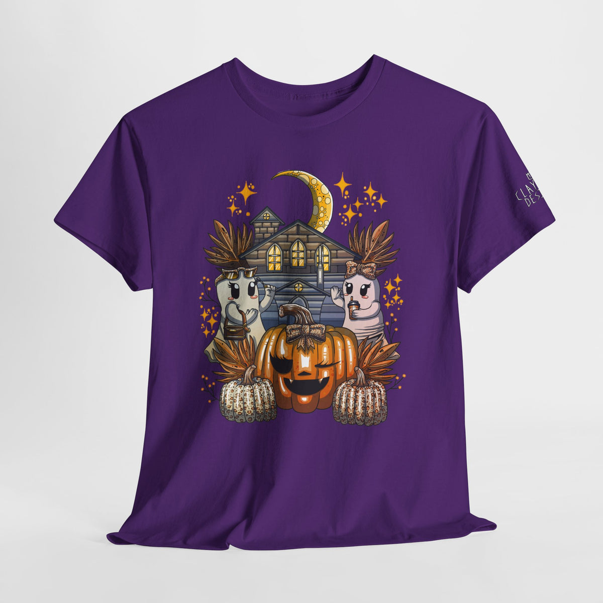 Adult Halloween Pumpkin Unisex Heavy Cotton Tee