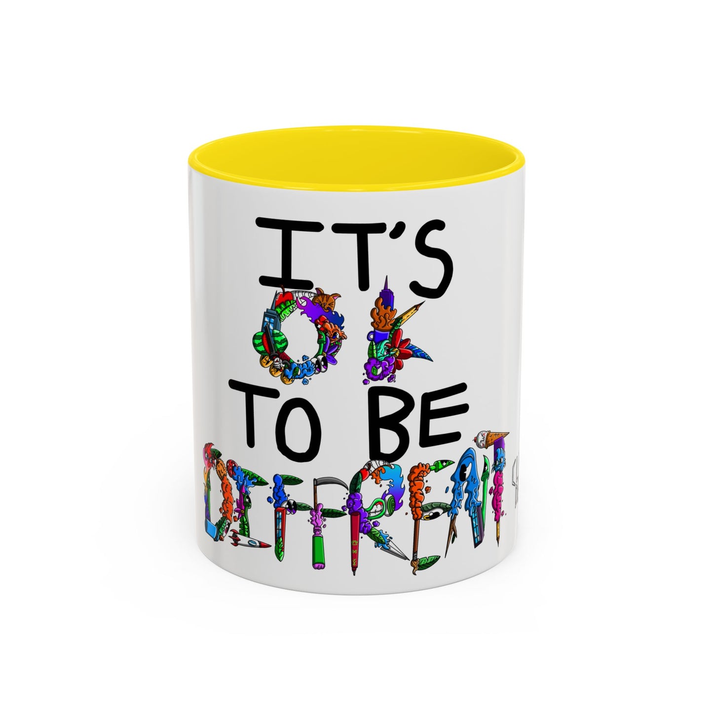 Accent Coffee Mug-Doodle It's OK to be Different