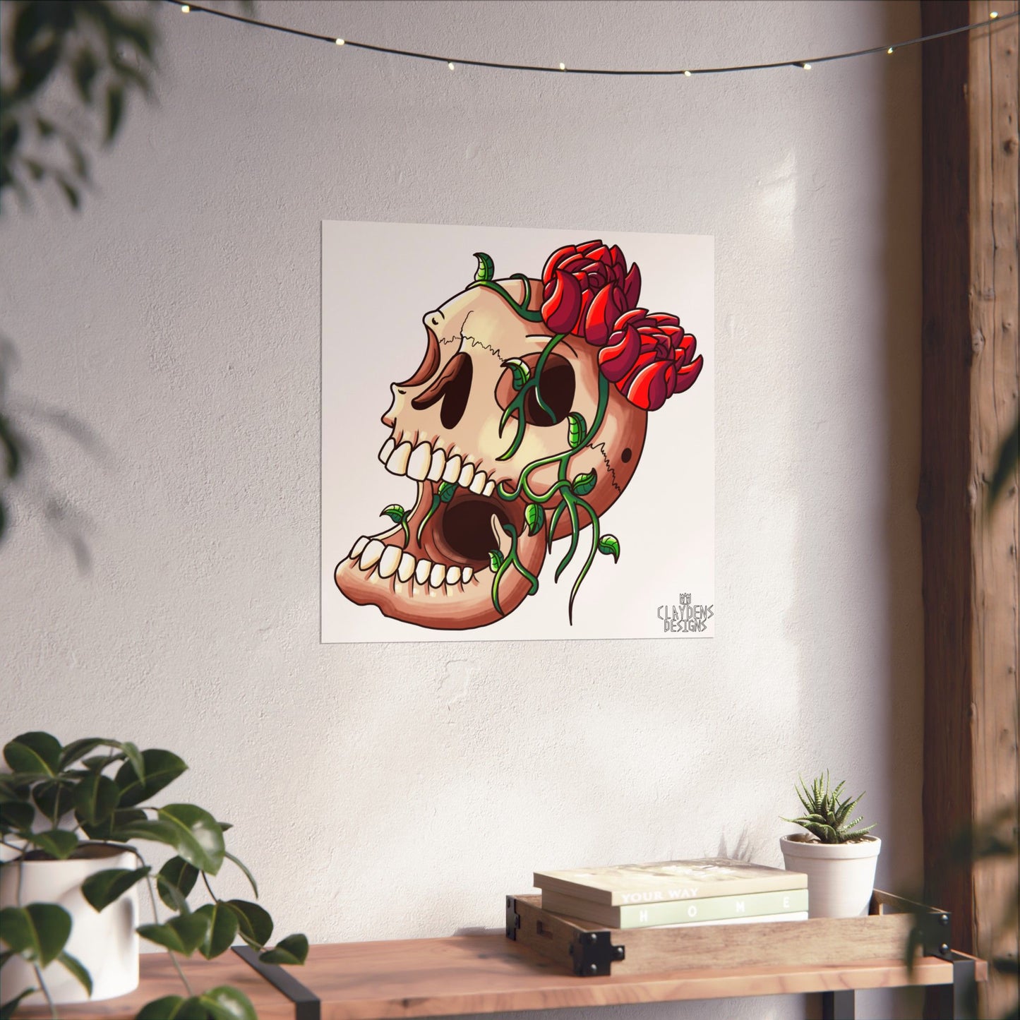 Rose Skull Poster