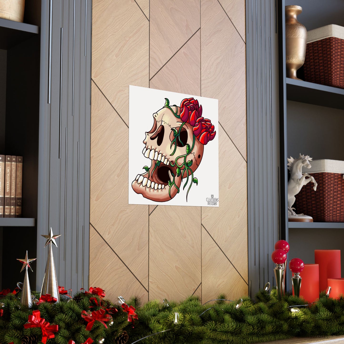 Rose Skull Poster