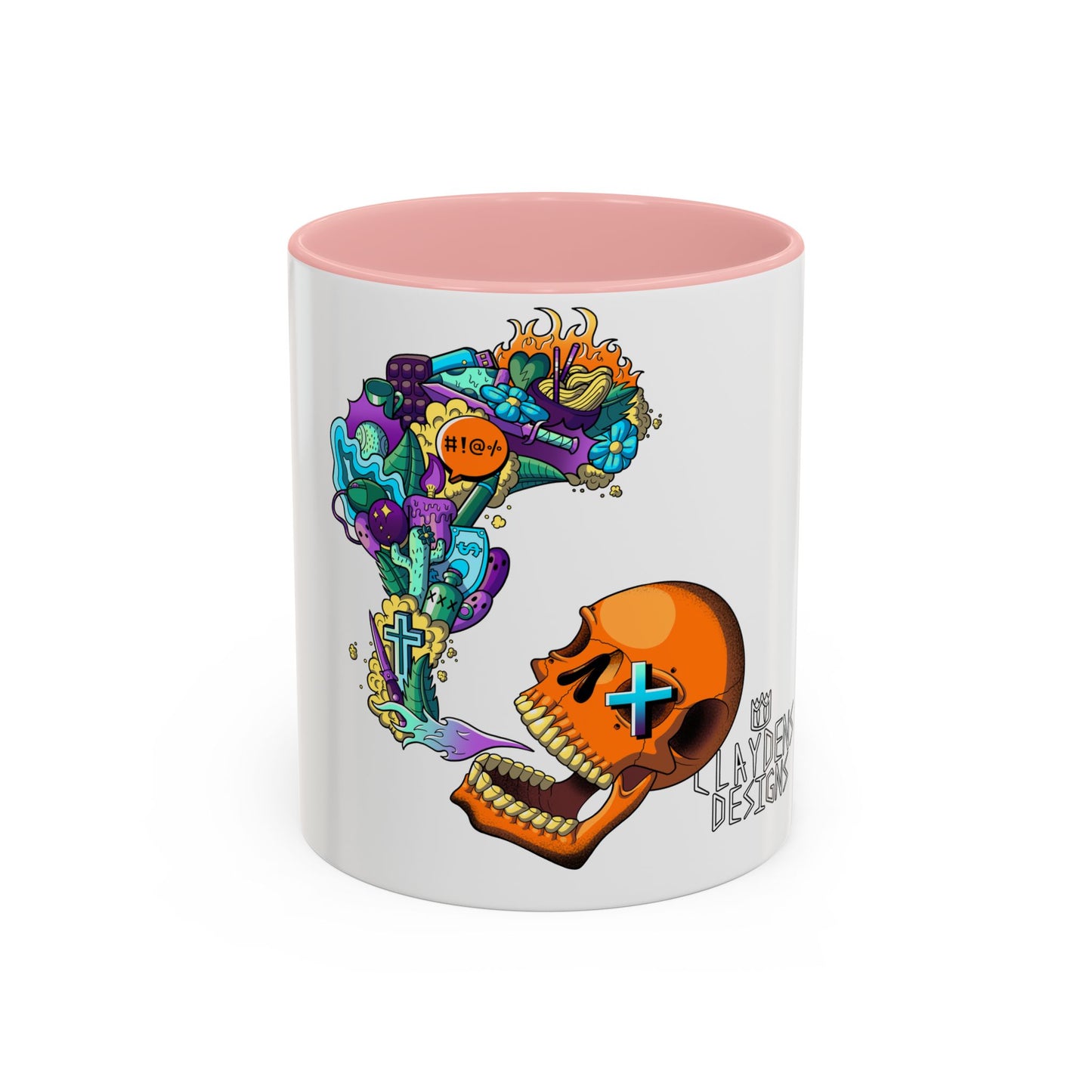 Accent Coffee Mug-Doodle Skull
