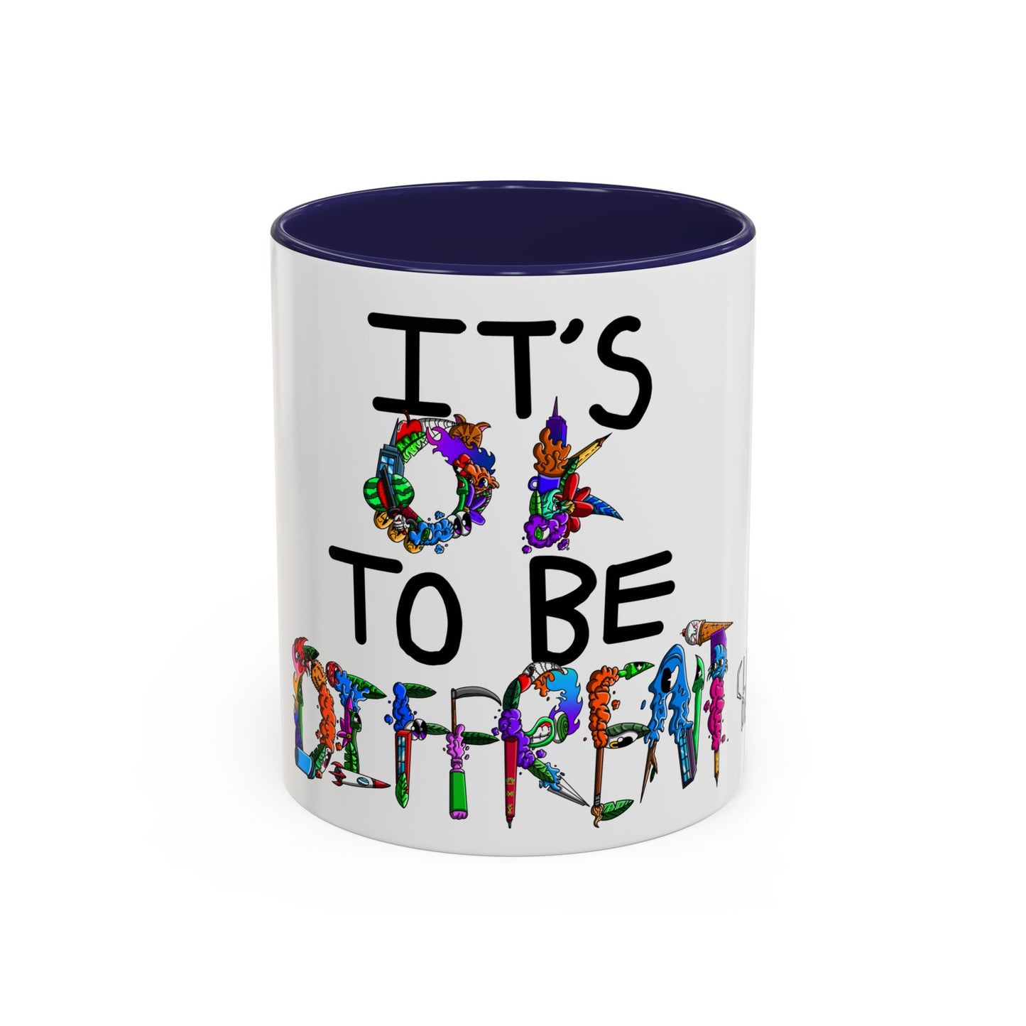 Accent Coffee Mug-Doodle It's OK to be Different