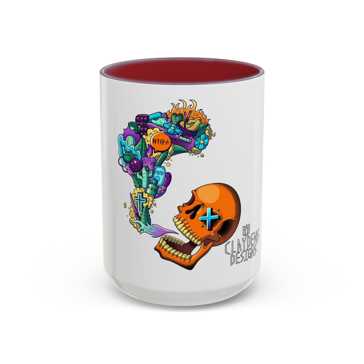 Accent Coffee Mug-Doodle Skull