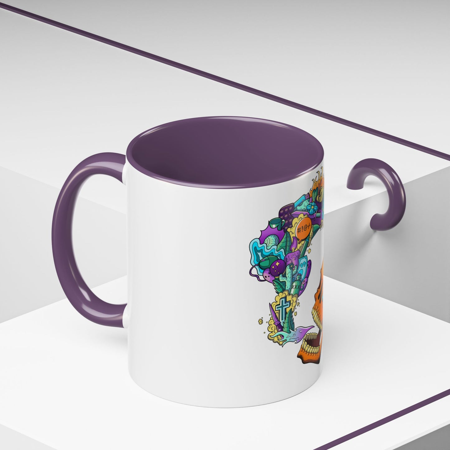 Accent Coffee Mug-Doodle Skull