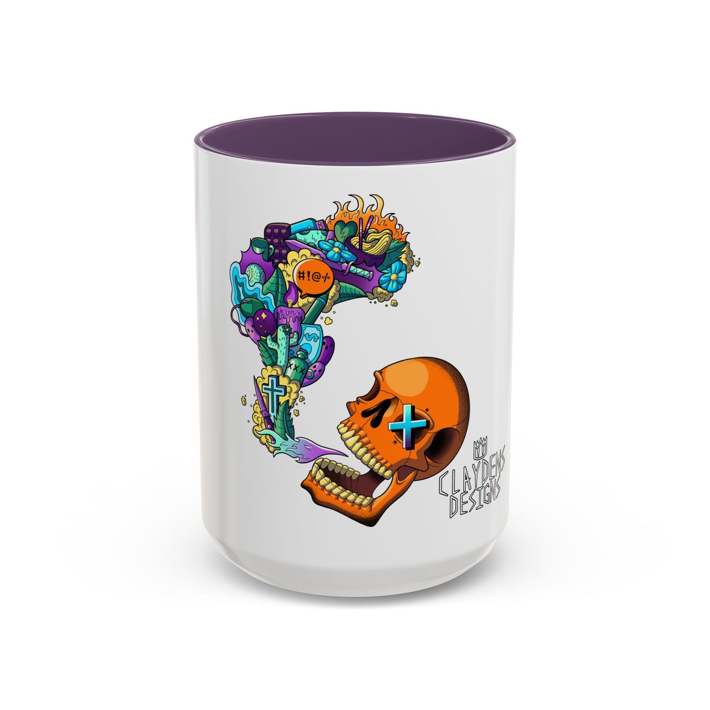 Accent Coffee Mug-Doodle Skull
