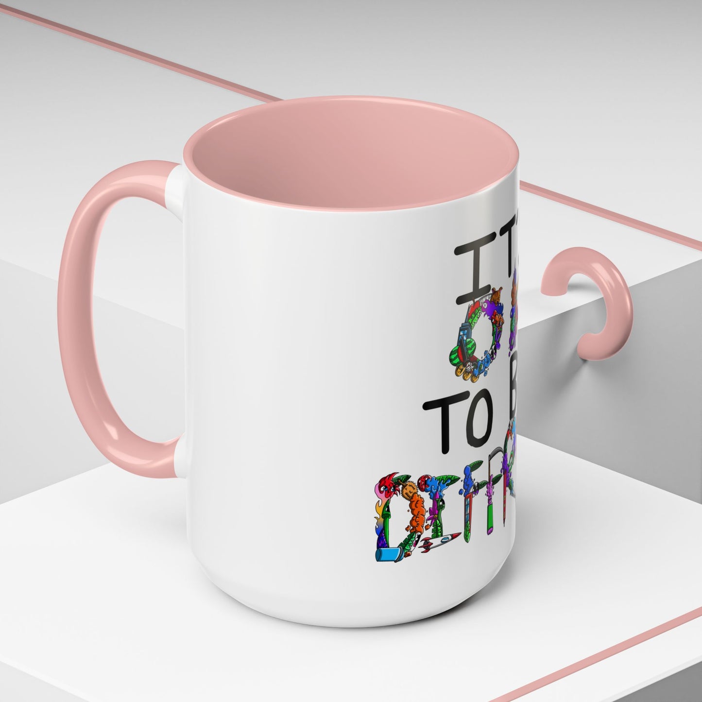 Accent Coffee Mug-Doodle It's OK to be Different